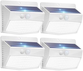 Peasur 4 Pack Solar Lights Outdoor with Pir Motion Sensor, 138 LED Solar Powered Fence Security Light Waterproof, 3 Modes SPV Lights Dusk to Dawn for Garden Wall Outside Yard