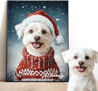 Gleamify | Custom pet portrait from photo | 100+ exquisite characters | Custom pet wall art poster canvas with fotos | Personalized customized dog gifts for Pet Lovers | Perfect Modernc Style Oil Painting Gift for Memorial dog/cat (Christmas)