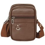 Pramadda Pure Luxury Boss SMALL Leather Sling Bag for Men Women | Classic Chest Slinger | Mobile Pocket Sling Bags for passport documents essential items| corporate gifts items. (Royal Brown)