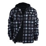 Winter Heavy Warm Sherpa Lined Fleece Plaid Flannel Jacket Men Plus Size S-5XL Big&Tall Mens Coat, A-charcoal 01, M