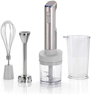 Cuisinart Wireless Hand Blender with Purée Attachment, Whisk and Bowl for Mixing with 250 ml Capacity, Purée Stick with 30 Minutes Battery Life, Silver, RHB100E