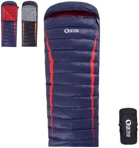 QEZER Down Sleeping Bag, for Adult and Kids Ultralight EnvelopeSleeping Bag,8°C to 2°C for 3~4 Season Camping, Backpacking, and Hiking Outdoor Fill 600g Premium Duck Down Sleeping Bag (Blue)