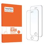 iPhone 5/5C/5S/SE Screen Protector,TANTEK [Anti-Bubble] [HD Ultra Clear] Premium Tempered Glass Screen Protector for iPhone 5,iPhone 5c,iPhone 5s,iPhone SE, [2Pack]