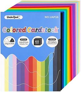 60 feuilles de papier cartonné coloré - A4 8,3 x 11,7 pouces / 15 couleurs 85Ib 230gsm 21x29,7cm Papier cartonné pour bricolage Art Paper Crafting Scrapbook Creative Decor UAP16
