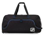 NHL 34-Inch Black Rolling Hockey Bag with Wheels Heavy Duty Oversized Travel Duffle Bag