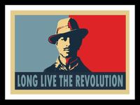 Tallenge - Bhagat Singh - Long Live The Revolution - Inquilab Zindabaad - Motivational Quote - Small Framed Poster (Paper,12 x 17 inches, MultiColour)