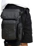 Oxford Motorcycle Drop Leg Bag for Men Women Travel Outdoor Tactical Hiking Climbing Cycling Thigh Waist Pack Fanny Pouch Daypack Black