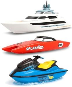 SplashEZ Boat Toys for Toddlers & Kids, Mold Free Bath & Pool Toys No Hole
