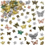 BEZANU Butterfly Charms, 100g Multicolor Vintage Butterfly Pendants for Necklace, Bracelets, Jewelry Making, DIY Handmade