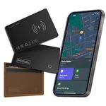 Wireless Charging Wallet Tracker RFID Card, Rechargeable Luggage Tracker & RFID Wallet Key Finder, Tracking Tag for Car, Bluetooth Tracker Card Work with Apple Find My (iOS Only), Apple MFi Certified