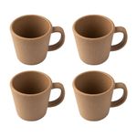 Irida Naturals Rice Husk Mighty Mugs for Coffee Set of 4-400 ml | Bamboo Fiber Based Reusable,Unbreakable Coffee & Tea Mug | Eco-Friendly,Microwave,Freezer & Dishwasher Safe Coffee Cup (Soft Beige)