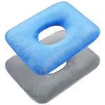 Sintuff 2 Pcs Sitting Donut Pillow for Tailbone Pain, Hemorrhoids, Bed Sores, Pregnancy, Pain Relief Seat Cushion Anti Decubitus Cushion Donut Shaped Postpartum Pillow for Home(Gray, Blue)