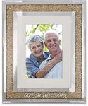 Glorious Occasions Pavilion Gift Company 85115-50th Anniversary Gold Crystal Mirrored-4x6 Picture Frame