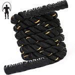 Heavy Jump Ropes for Fitness 5LB, Weighted Adult Skipping Rope Exercise Battle Ropes for Men & Women, Total Body Workouts, Power Training in Gym to Improve Strength and Building Muscle(1.5''9.