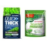 Scotts Turf Builder Quick + Thick Grass Seed (Sun Shade) 4kg (12655A) & 09127 Turf Builder Starter Lawn Food 24-25-4