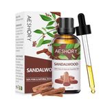 AESHORY Sandalwood Essential Oil 100ml, 100% Pure Natural Sandalwood Oil, Perfect for Diffuser, Humidifier, Aromatherapy, Relax, Skin Care, Perfume & Candle Making