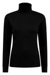 Mountain Warehouse Meribel Womens Roll Neck Top - 100% Combed Cotton Thermal Baselayer, Breathable, Lightweight, Isotherm with Fitted Sleeves - Ideal for Black 16