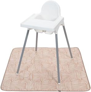 S&T INC. Baby Splat Mat for Under High Chair, Water Resistant Floor Mat, 42 Inches by 42 Inches, Tan Arches
