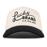 Lucky Brand Unisex's Cotton Baseball Cap with Adjustable Straps for Men and Women (One Size Fits, Two Tone Embroidered-Stone/Black