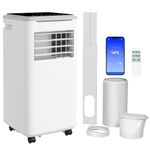 HOMCOM 9,000 BTU Portable Air Conditioner, Smart Home WiFi Compatible, 4-in-1 Air Conditioning Unit, Dehumidifier, Fan with Remote, 24H Timer, Window Venting Kit, 20m², R290, A Energy Efficiency