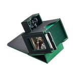 Mage Tech Commander Deck Box for MTG - Patented Design, Commander Display, Fits 100 Double-Sleeved Cards, 35pt Magnetic Card Holder & Dice Tray - Black/Green