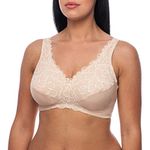 frugue Women's Post Surgery Bra with Pockets Posture Support Corrector Beige UK 38 F