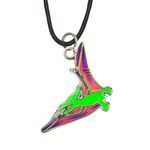 Fun Jewels Cool Pterodactylus Dinosaur Pendant Color Change Mood Necklace For Boys Girls Animal Jewelry