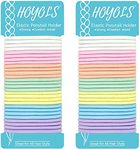 HOYOLS 4mm Hair Elastics Bands, Ponytail Holder No Metal Snag Free Hair Ties for Girls Women Thick Hair Assorted Color, Hair Accessories Pink Blue Yellow White - 56 Count (Baby Color)