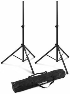 Speaker Stands Pair with Gig Bag Strong Aluminium 35mm 30Kg PA Professional