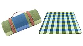 Waterproof Durable 3-Layer Foldable Blanket Picnic Mat by BELLADDY INC – Vibrant Colours for Beach BBQ Outdoor Camping Fun with Family and Friends (Green Blue)