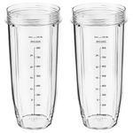 for Ninja Blender Cup 32oz, 2-Pack Replacement Cups Fit Nutri Ninja Auto-iQ Blender BL481C BN751C BN750C BN801C BL450C BL451C SS351C BN400C BN401C