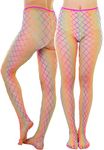 ToBeInStyle Women's Rainbow Fishnet Sheers, Classic Diamond Fence Net - Rainbow, One Size