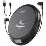 COBY Portable Compact Anti-Skip CD Player – Lightweight & Shockproof Music Disc Player with Pro-Quality Earbuds - for Kids & Adults - Home Car & Travel