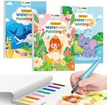 TECJOE 3 Pack Paint with Water Coloring Books for Toddlers, Watercolor Paint Set with 6 Brushes, Painting Activity for Kids Ages 4 5 6 7 8, Christmas Gift Arts & Crafts Toy, Princess, Forest & Sea