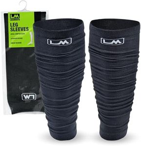 Loudmouth Football Leg Sleeves – Compression Football Leg Sleeves & Calf Sleeves for Men, Women & Youth, Athletic Football Sleeves, Sold as a Pair (Black, One Size)