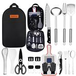 Camping Kitchen Equipment Camping Cooking Utensils Set Portable Picnic Cookware Bag Campfire Barbecue Appliances Essential Gadgets and Accessories Suitable for Tent Campers,