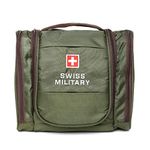 Swiss Military Plain Cosmetic Pouch (TB2) - Water-Resistant Travel Organizer Cosmetic Bag for Men and Women Toiletry Kit | Green Color