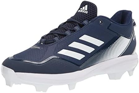 adidas Men's Icon 7 TPU Baseball Shoe, Team Navy Blue/Silver Metallic/White, 14 US