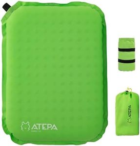 ATEPA Inflatable Stadium Seat Cushion, Self-Inflating Memory Foam Stadium Seats Camping Accessories Chair Pad for Outdoor Airplane Travel Bleacher Patio Backpacking, Light Green