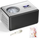 Ice Cream Maker with Compressor 2.1 Quart Automatic Ice Cream Maker Machine with Compressor 3 Modes Electric Ice Cream Maker No Pre Freezing Stainless Steel LCD Digital Display Timer Sorbet Maker