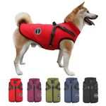 V.PET.B.R Dog Winter Coat,Warm Dog Jacket Paded Fleece Dog Vest with Built in Harness,Waterproof Windproof Reflective Cozy Adjustable Snow Pet Coat Clothes with Zipper for Small Dogs