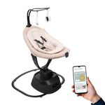 Babymoov Swoon Evolution Bluetooth Connected Smart Baby Swing Rocker with 8 Motions, 360° Seat, Mobile App for Streaming Music, Voice Recording & Personalized Lullabies (Infant Insert Included)