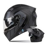 Yirunfa Motorcycle Modular Bluetooth Helmet Full Face Integrated Motorbike Helmet With Anti-Fog Double Visor Modular Flip up front Motorcycle Helmet ECE Approved For Adult Men and Women