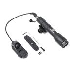 QIRUIMY M600C Tactical Torch 600 Lumens LED Flashlight,Lightweight Scout Light for M-lok Keymod 20mm Picatinny Rail System Black