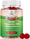 Chewable Vitamin D Gummies for Kids - Delicious Kids Vitamin D 1000 IU Per Serving Gummy Vitamins for Kids and Toddlers Immune Support Plus Muscle and Bone Health - Kosher Gelatin Free Fruit Flavors