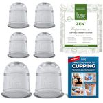 Cupping Massage Set with Anti-Slip design by LURE - the Most Recommended Chinese Therapy, Muscle Soreness, Trigger Point, Pain Relief, Cellulite Treatment - Best Gift and Quality in Class - Professional Grade - 6 Cups