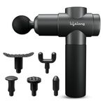 Lifelong Big Massage Gun | Percussion Full Body Massager for Pain Relief |TypeC Rechargeable Cordless Deep Tissue Massage Machine for Legs & Arms |6Heads, 6Speeds for Use at Home, Gym & During Travel