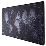 Envysun Professional Gaming Mouse Pad, Custom Design Stitched Edges Waterproof Non-Slip Rubber Base Mousepad Great for Laptop, Computer & PC (90x40 map1)