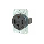 Bryant Electric 9430FR 30 Amp 125/250V NEMA 14-30R 3-Pole 4-Wire Flush Straight Blade Receptacle, Commercial/Industrial Grade, Reinforced Thermoplastic Polyester, Black