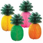 Amscan 9914565 - Club Tropicana Summer Party Honeycomb Pineapple Decorations - 4 Pack